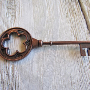 COPPER KEY PENDENT, Large Copper Key Pendent/Focal, 2 pieces