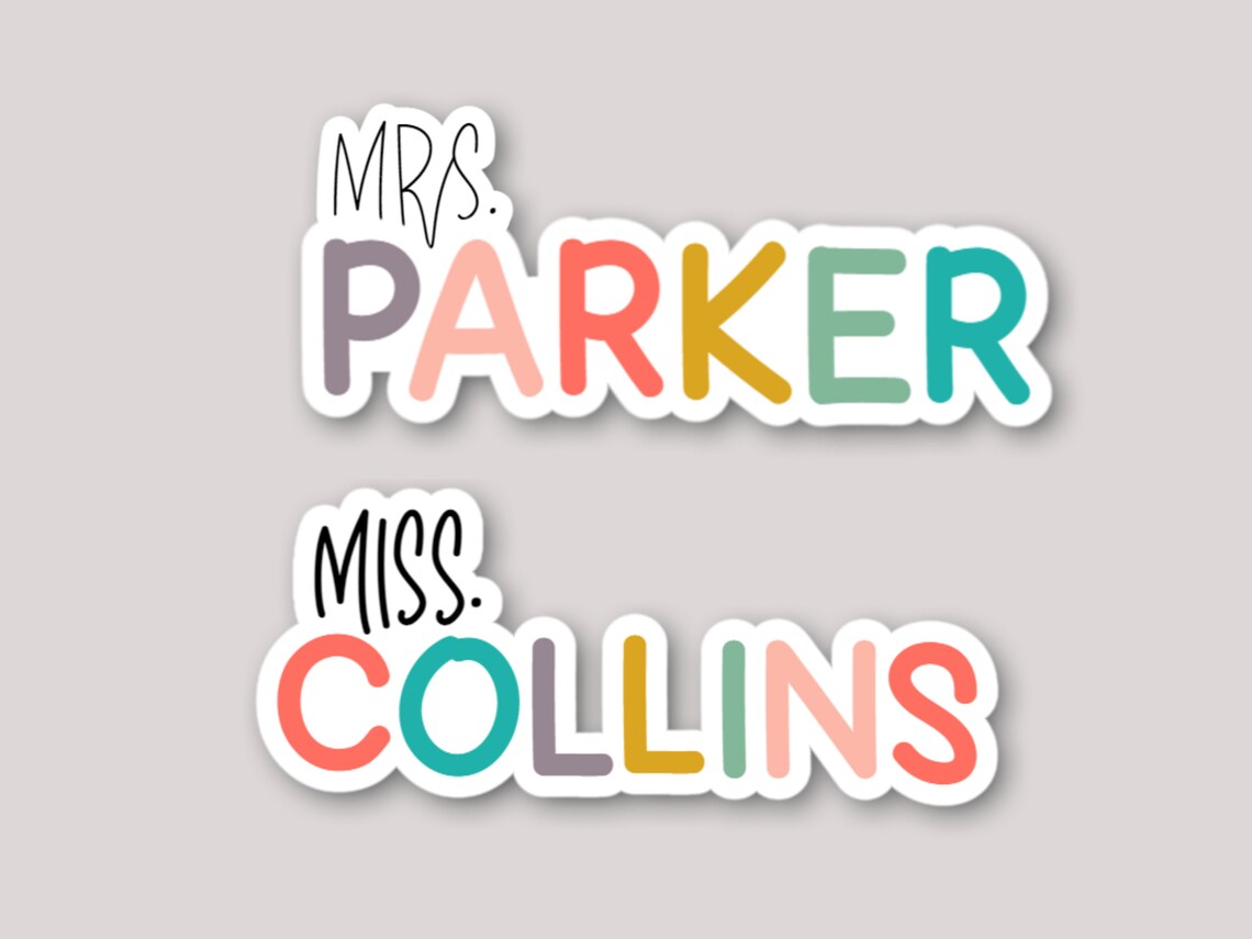 Personalized Teacher Name Sticker Teacher Gifts Teacher Etsy