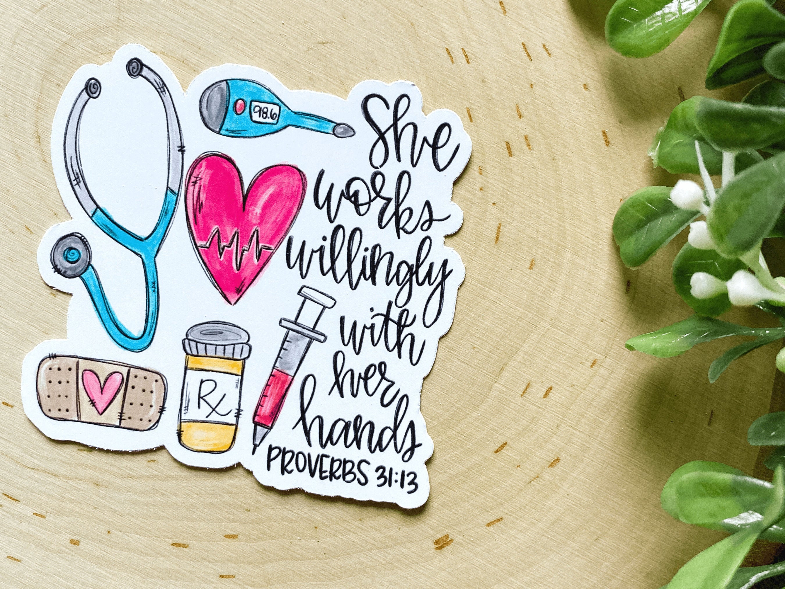 Nurse Sticker Nursing School Gift Bible Verse Nurse Proverb Etsy