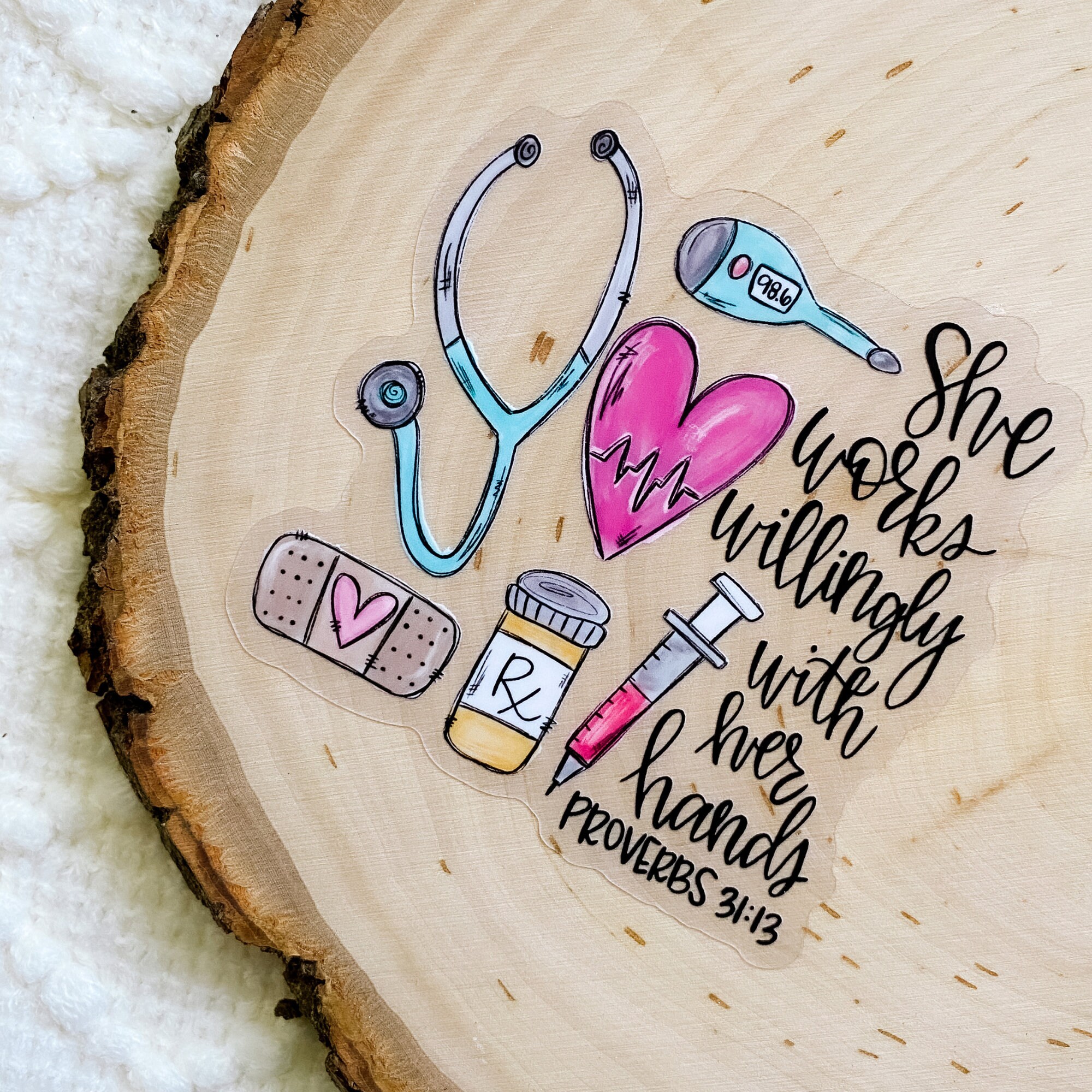 Nurse Sticker Nursing School Gift Bible Verse Nurse Proverb Etsy