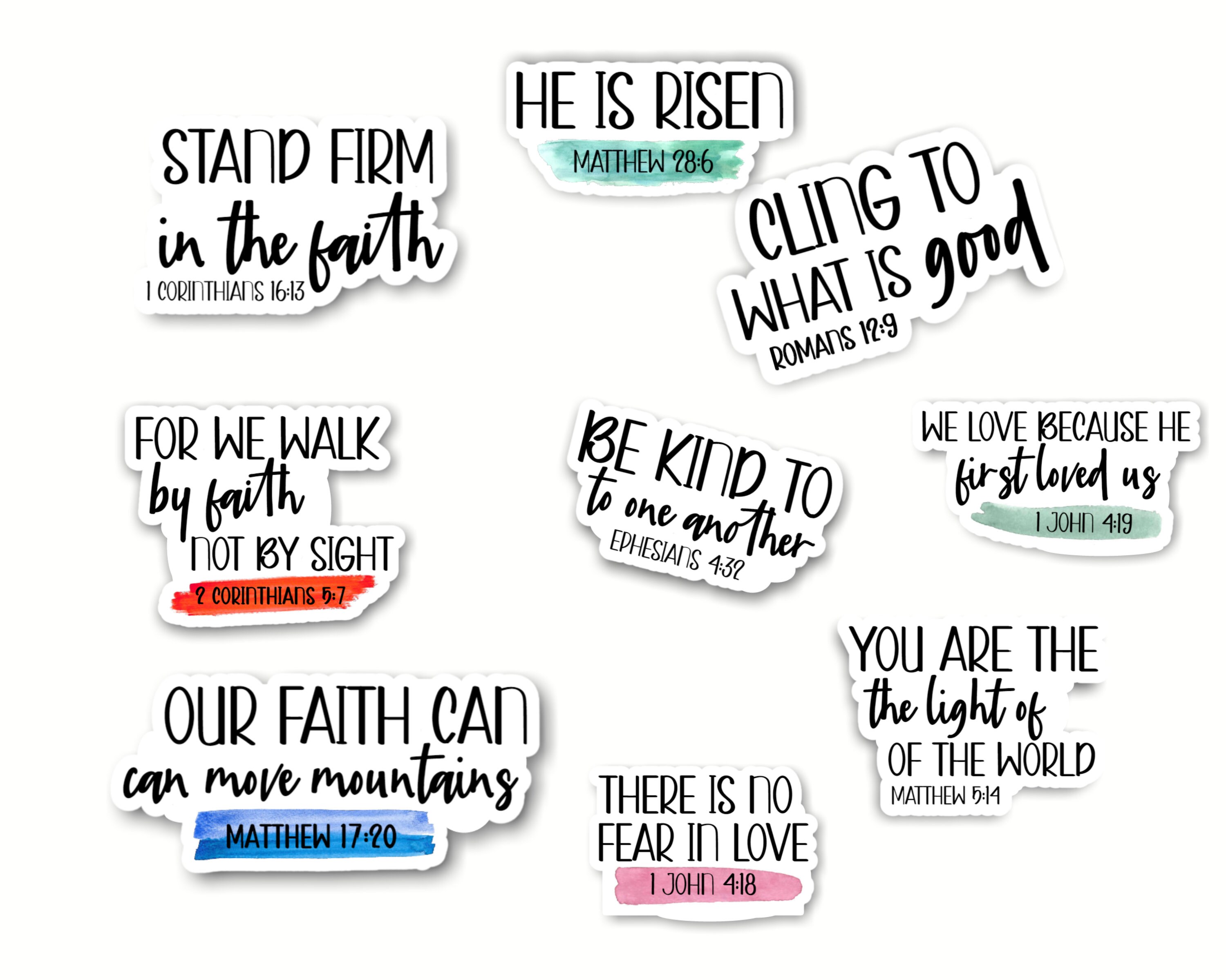 Christian Sticker Pack Motivational Phrases VSCO Stickers Etsy