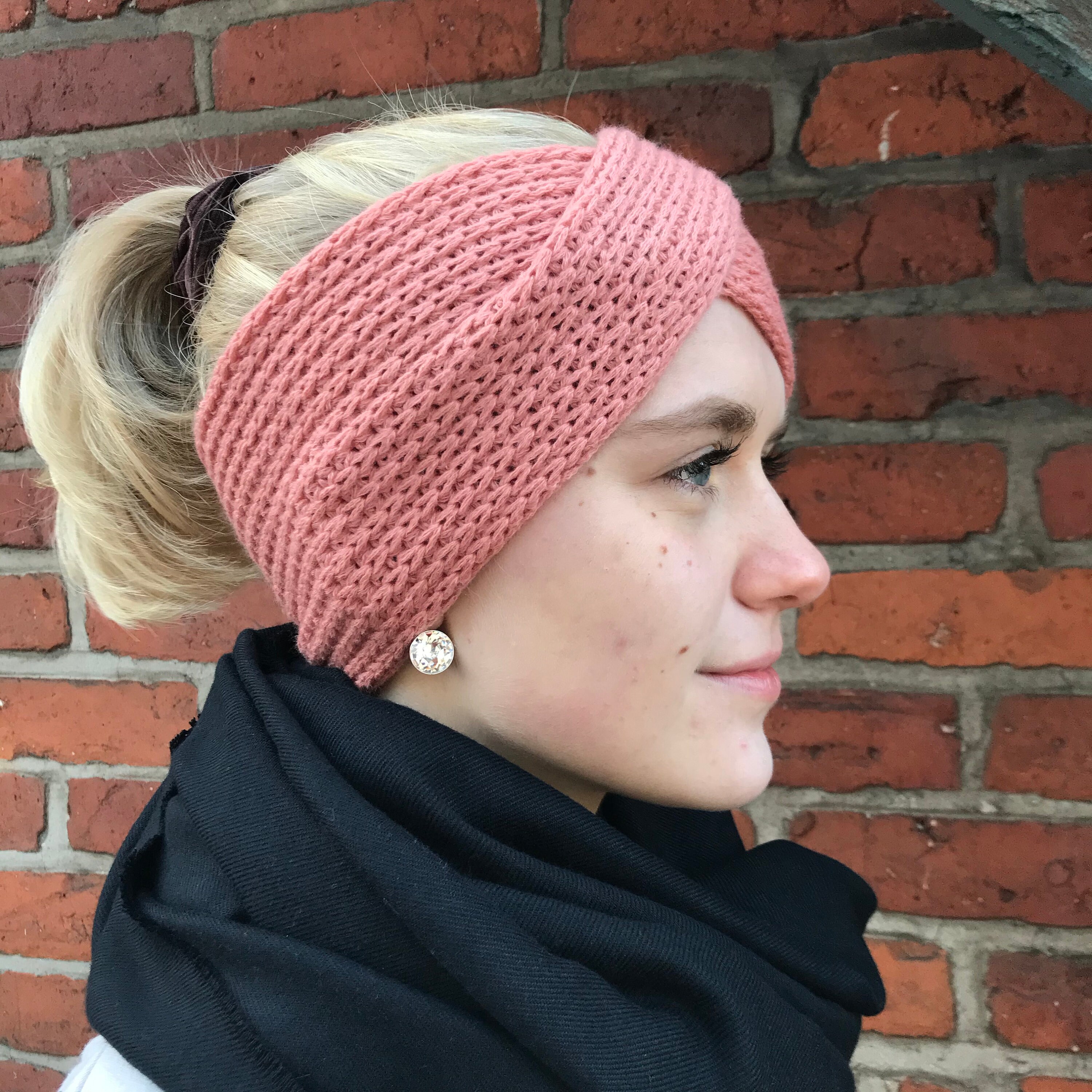 Headband wide braided Greige grey 90 merino wool super Etsy