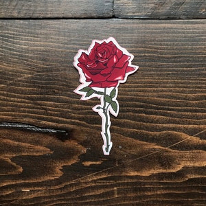 Rose Sticker | Waterproof Rose Sticker | Gloss Rose Sticker