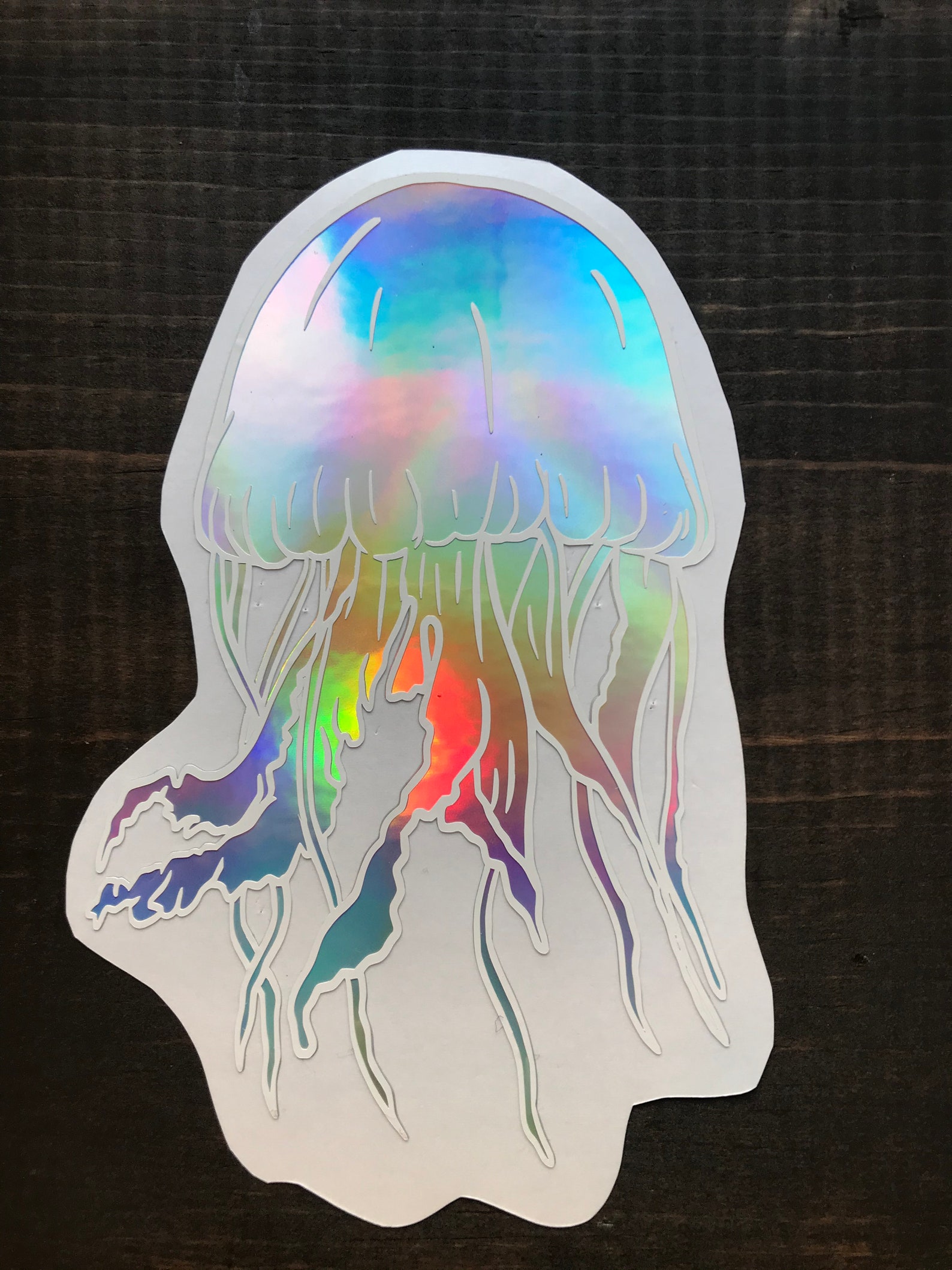Holographic Jellyfish sticker Jellyfish Sticker Etsy.de