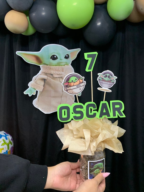Baby Yoda Table Centerpieces Name and Age Etsy