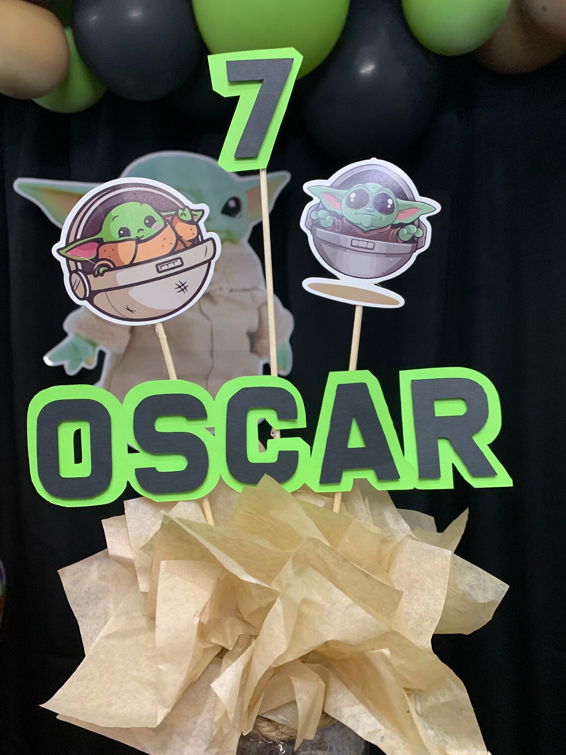 Baby Yoda Table Centerpieces Name and Age Etsy