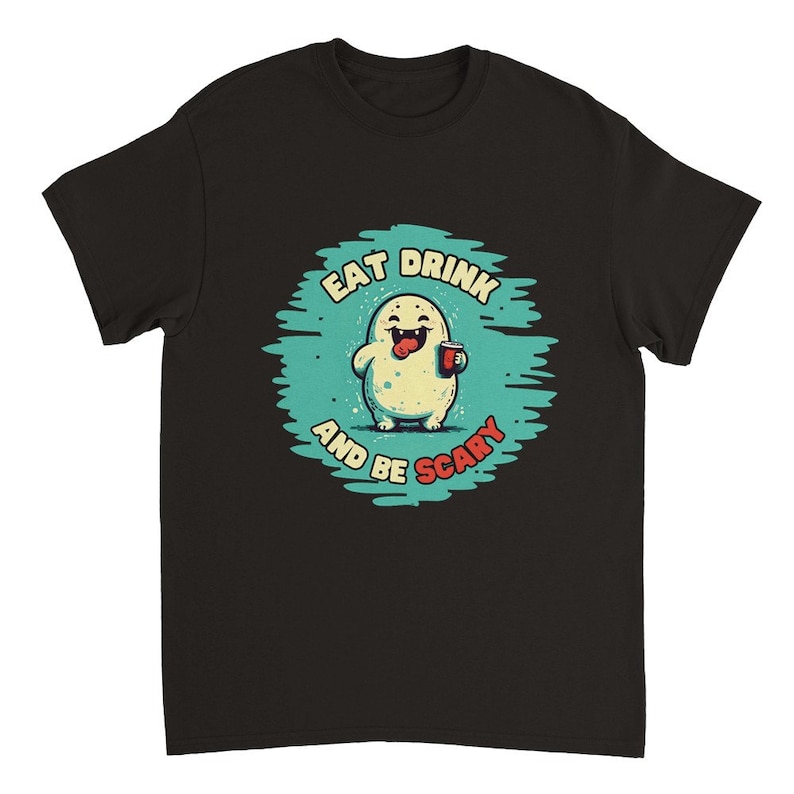 Eating Funny Ghost Tshirt, Halloween Shirt, Drinking Tee, Boo T shirt, Womens Boo Tee, Kids Boo Shirt, Cute Ghost Shirt, Bee Lover Gift image 4