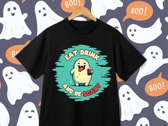 Eating Funny Ghost Tshirt, Halloween Shirt, Drinking Tee, Boo T shirt, Womens Boo Tee, Kids Boo Shirt, Cute Ghost Shirt, Bee Lover Gift