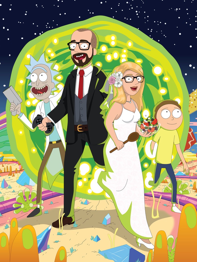 Best Selling Rick And Morty Custom Portrait Personalized Etsy