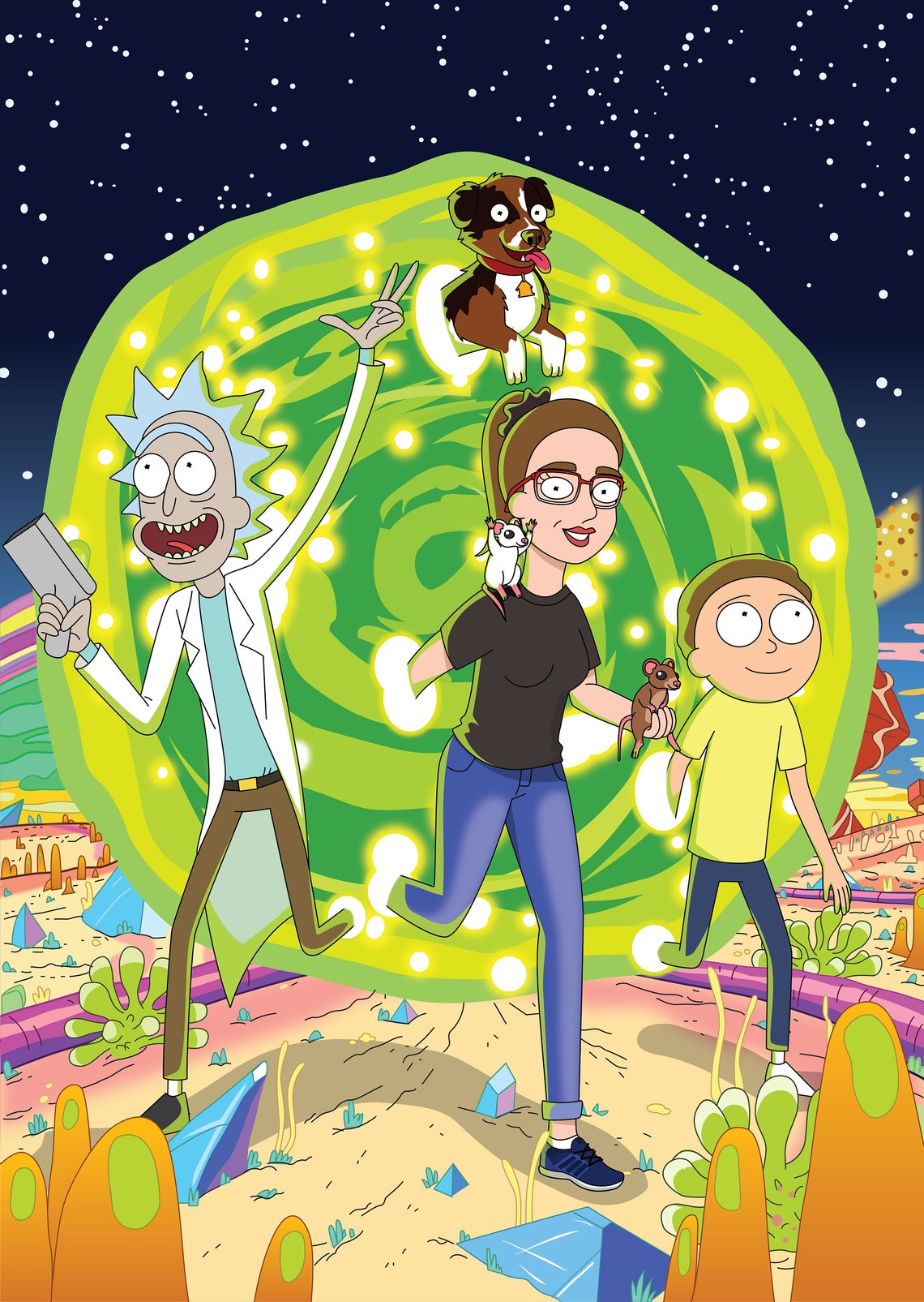 Best Selling Rick and Morty Custom Portrait Personalized | Etsy