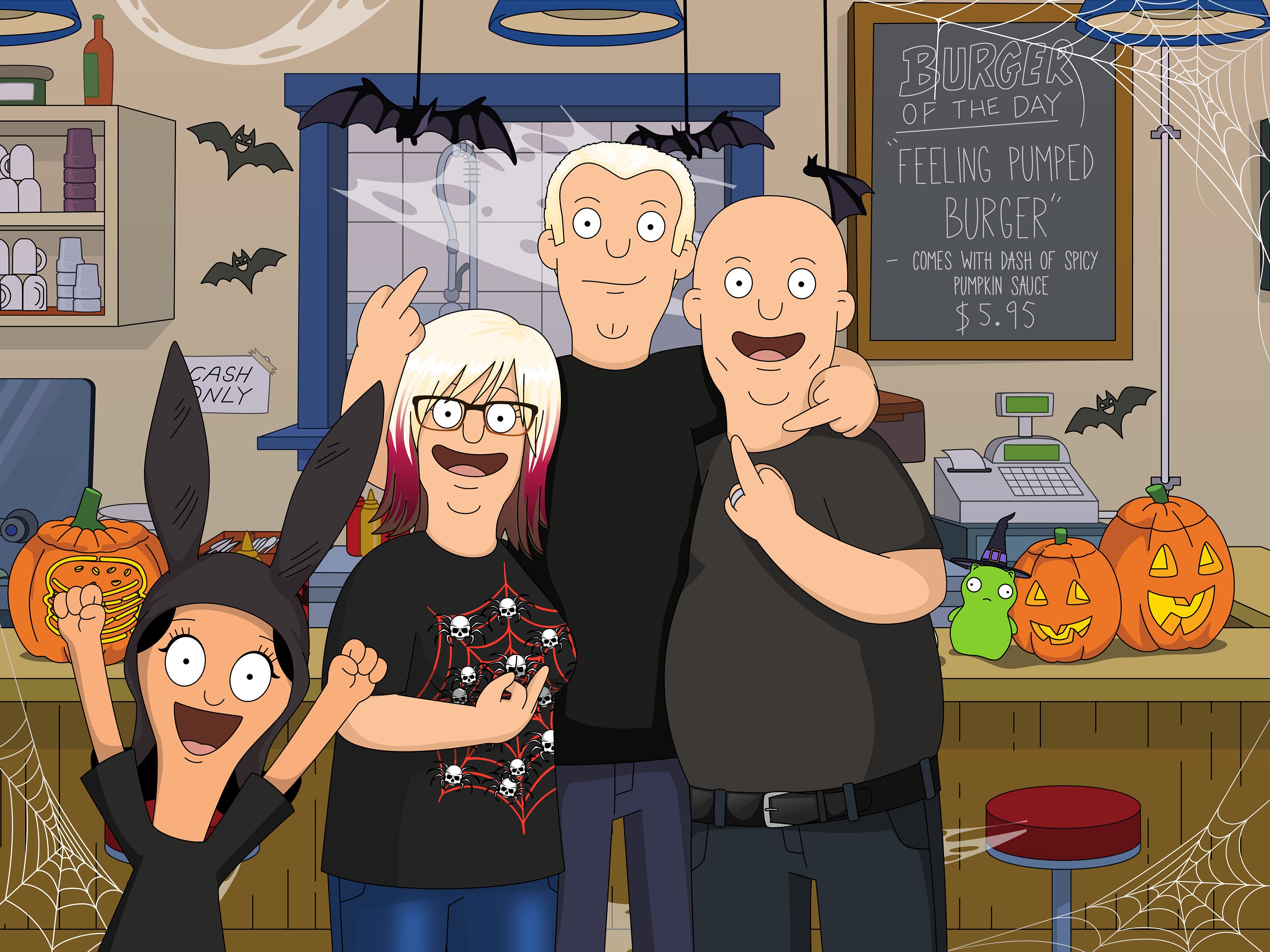 Halloween Themed Bob's Burgers Custom Portrait Etsy