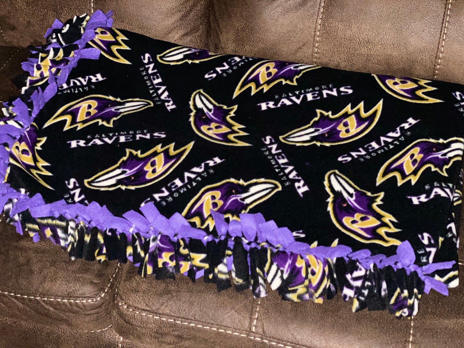 Baltimore Ravens No Sew Fleece Adult Blanket Etsy