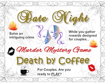 Murder Mystery Date Night In. Date Night Game. Gift for Couples. Valentine's Day Gifts. Date Night Ideas. Adult Games. Gift for her.