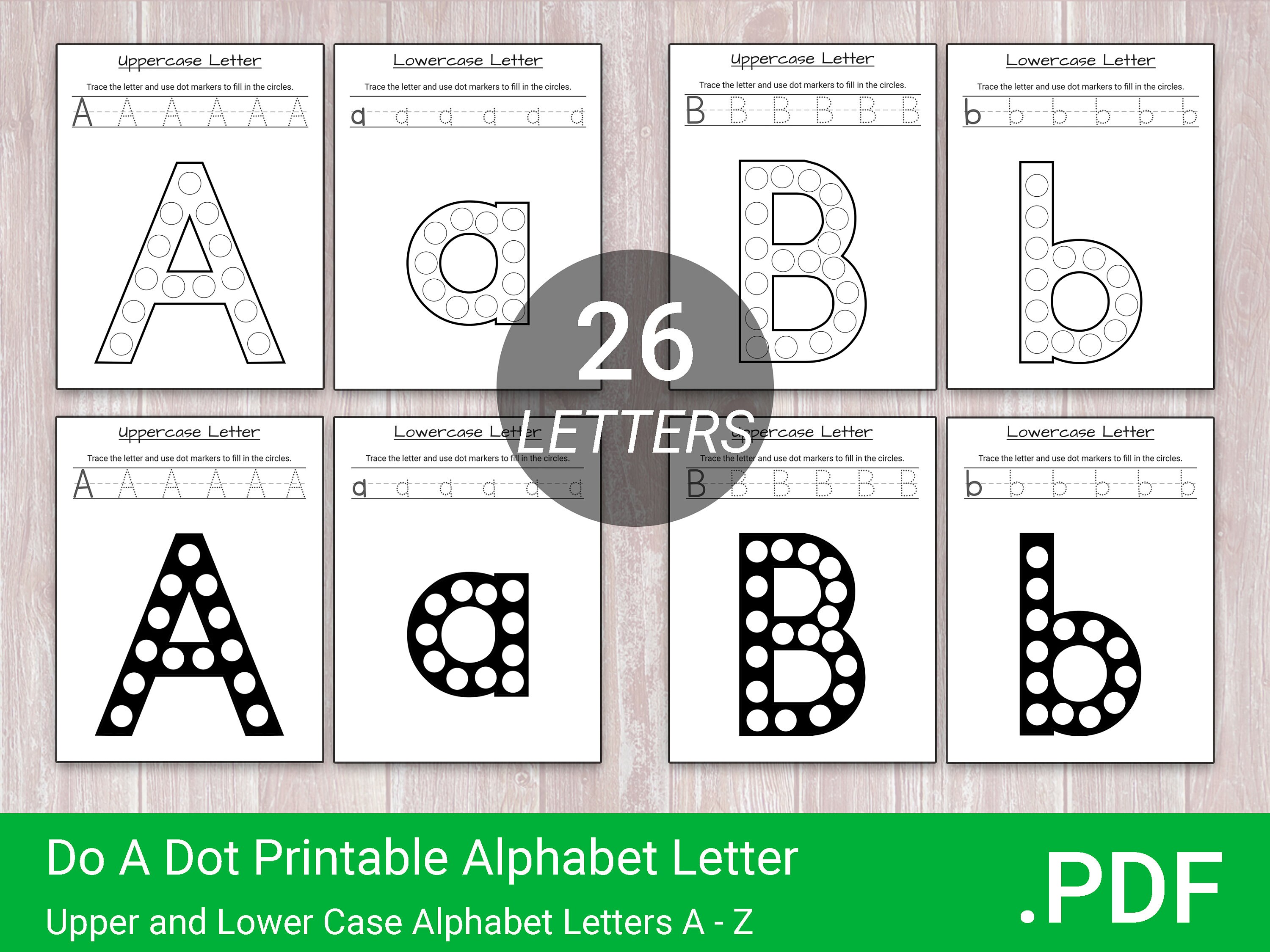 letter tracing alphabet dot marker upper and lower case do a etsy