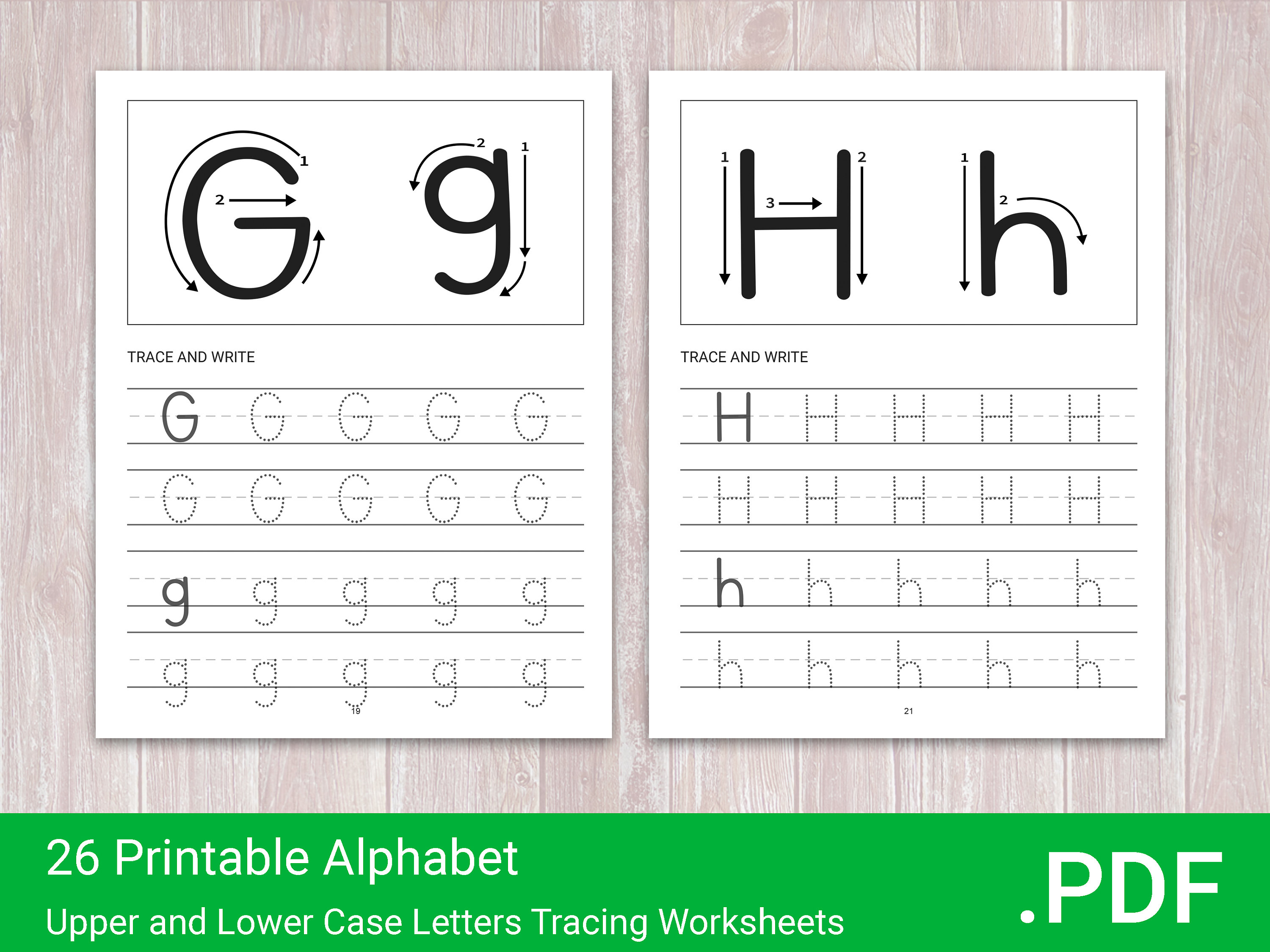 26 Printable Alphabet Upper and Lower Case Letters Tracing | Etsy