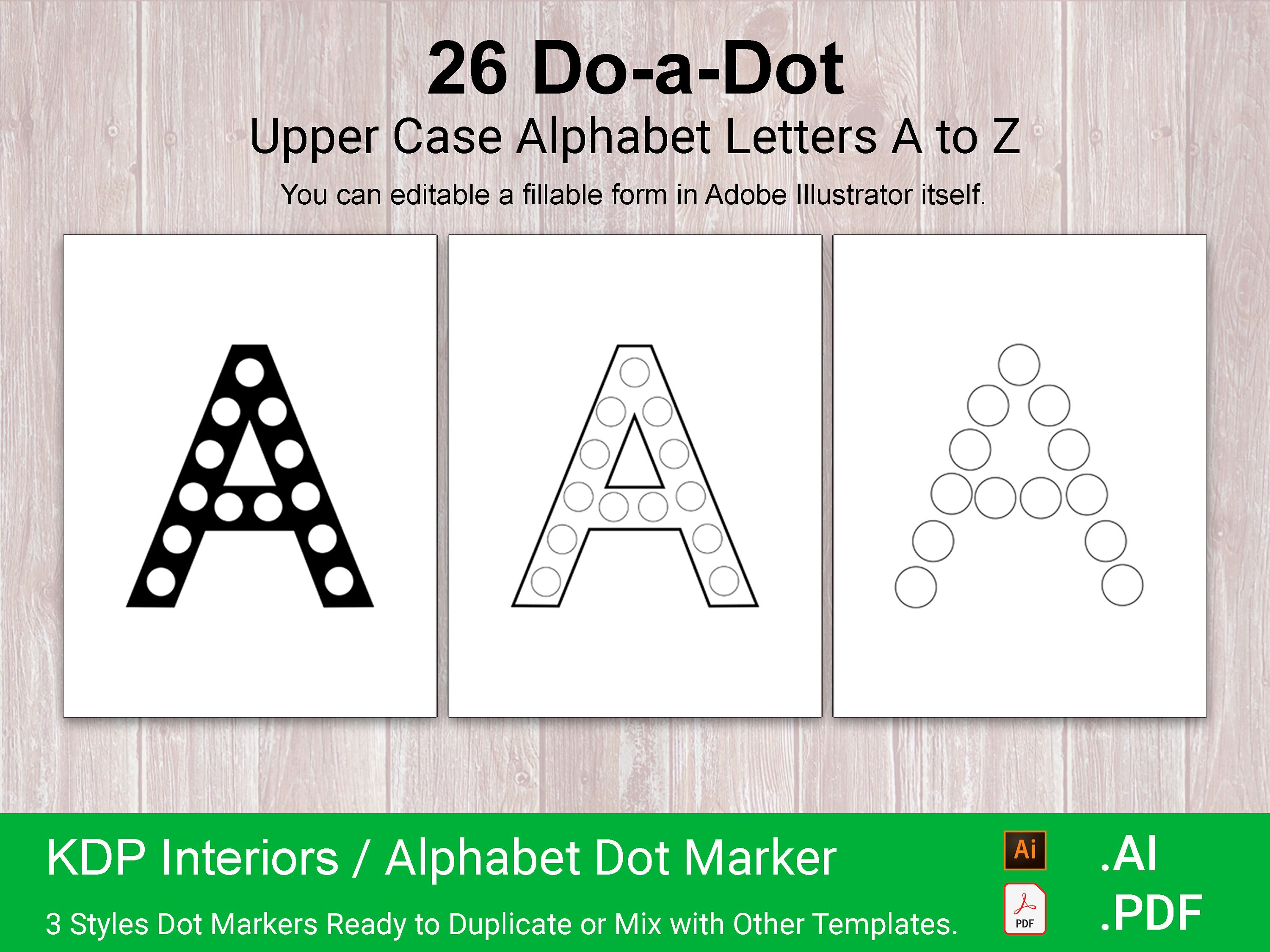 KDP Interiors Templates Dot Marker Upper Case Do A Dot - Etsy