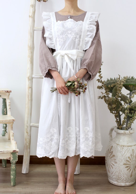 embroidered pinafore dress