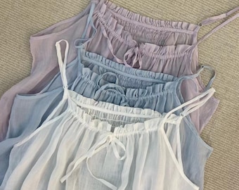 Ramie Sundress: Adjustable Strap Summer Dress
