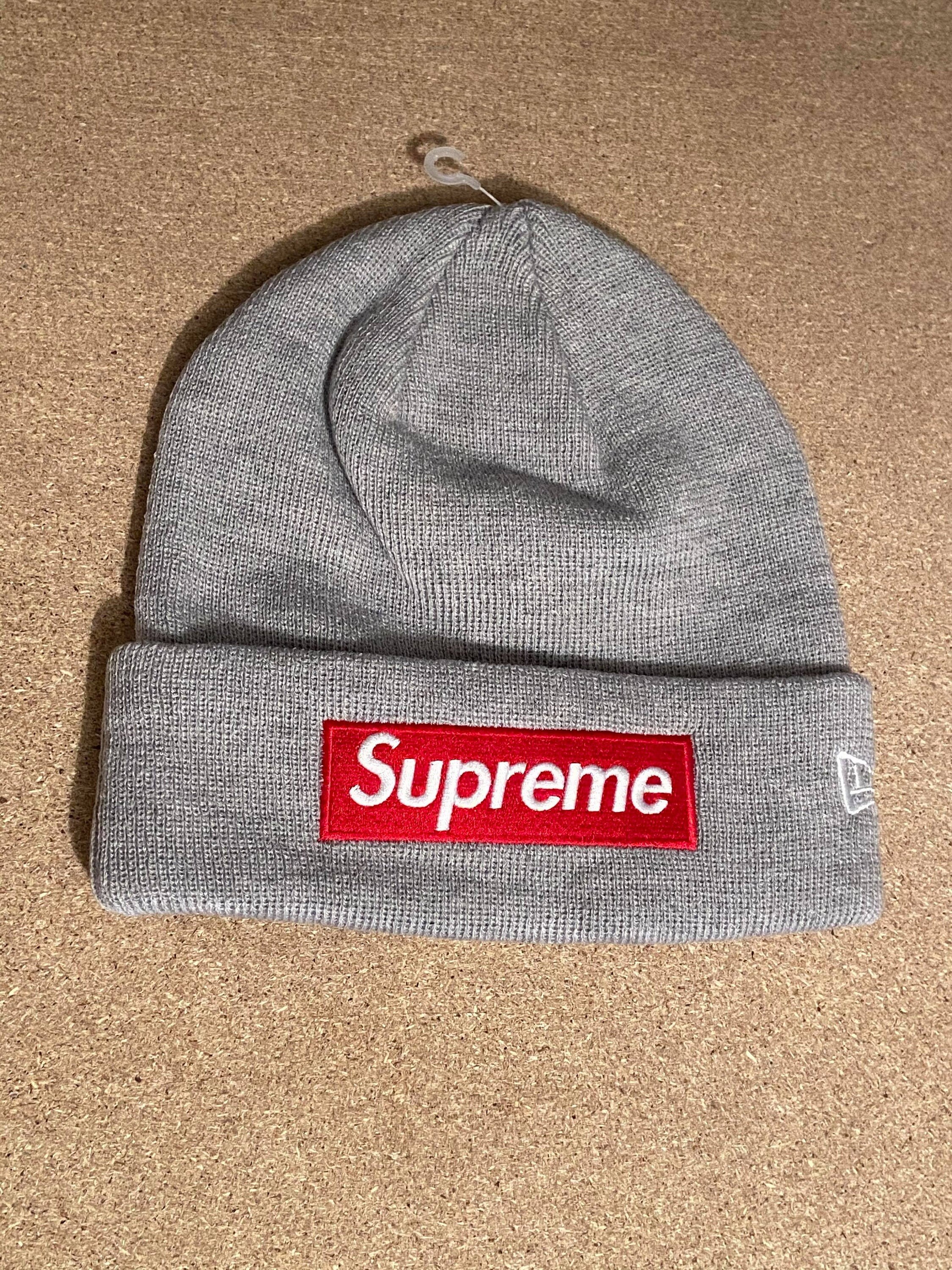 Supreme X New Era Box Logo Beanie Gray 