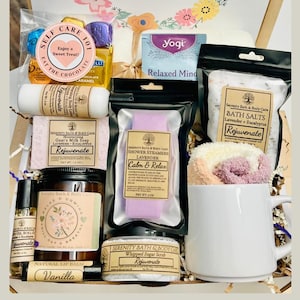 Deluxe Luxury Relax & Unwind Self Care Birthday Gift Box, Relaxation Gift Box for Women, Pamper Gift Box, Wellness Gift, Spa Basket for Her