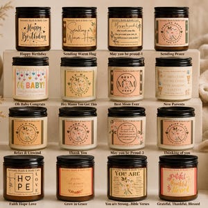Happy Birthday Scented Soy Candles| Candle with Message| Candle Gift|| Sending a Warm Hug Candle| Bible Verse Candle Gifts| 8oz Candles