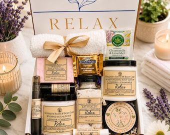 Relaxation Spa Gift Box for Women | Self Care Gift Basket | Care Package | Birthday Gift for Her | Thinking of You Gift | Mother's Day Gift