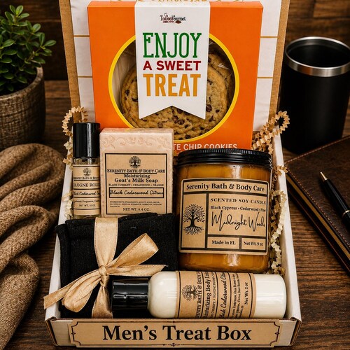 Men Spa Gift Set, Luxurious Self Care Kit for Him, Father's Day & Coworker Gift, Perfect Birthday and Husband Gift, Christmas Gift for Men