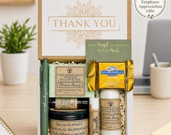 Employee Appreciation Gift Box for Staff – Thank You Team Gift Set – Corporate Self Care Package – Office Gifts – Bulk Employee Gifts