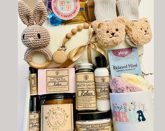 Regalo per neomamme, regalo per future mamme, regalo per neomamme, regalo per la gravidanza, regalo di congratulazioni per neomamme, cesto regalo per baby shower, futura mamma, regalo per lei