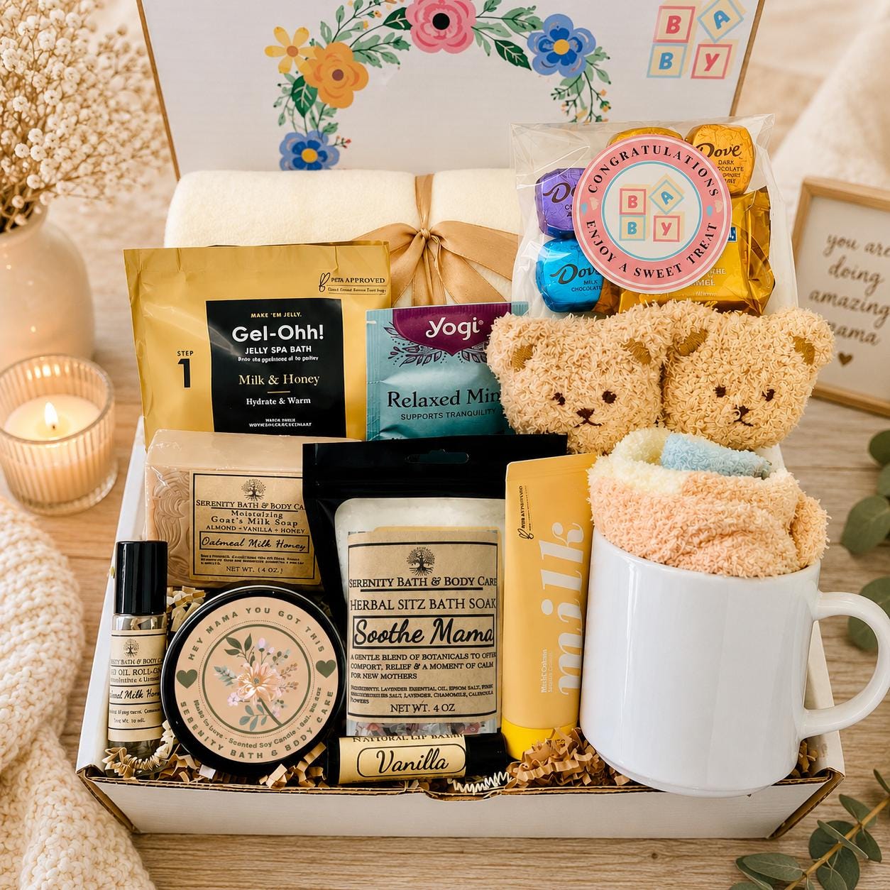 New Mom Gift Box Postpartum Care Package Baby Shower Gift Self Care Gift for New Moms Hospital Recovery Gift First Time Mom Gift