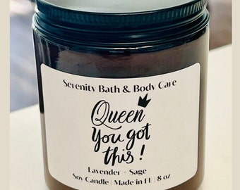 Inspirational Candle Queen You Got This- Soy Scented Candle, Perfect for New Moms & Friends, Encouragement Gift, Uplifting Gift for Sister