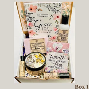 Inspirational Bible Verse Spa Gift Box, Christian Gifts for Women Faith, Personalized Birthday Gift, Thinking of you, Mother's Day Gift Box