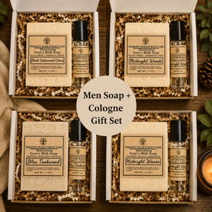 Men Gift Box, Men’s Soap and Cologne Gift Set, Birthday Gift, Employee Gift, Thank You Gift for Him, Small Gift for Him