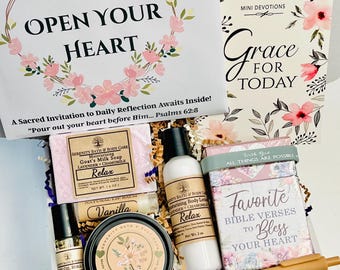 Christian Devotional Gift Box for Women, Bible Verse Cards, Devotional Book, Self Care Gift, Birthday Gift, Christmas Gift, Thinking of You