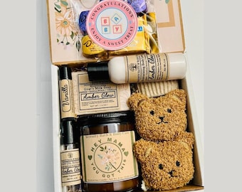 New Mom Gift Box – Pregnancy Gift Basket – New Mom & Baby Gift Set – Postpartum Care Package, Self Care Gift for New Mom, Expecting Mom Gift
