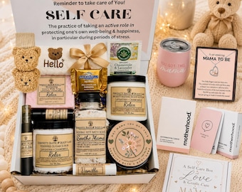 New Mom Self Care Gift Box – Pregnancy Gift Basket – New Mom & Baby Gift Set – Postpartum Care Package, Expecting Mom Gift