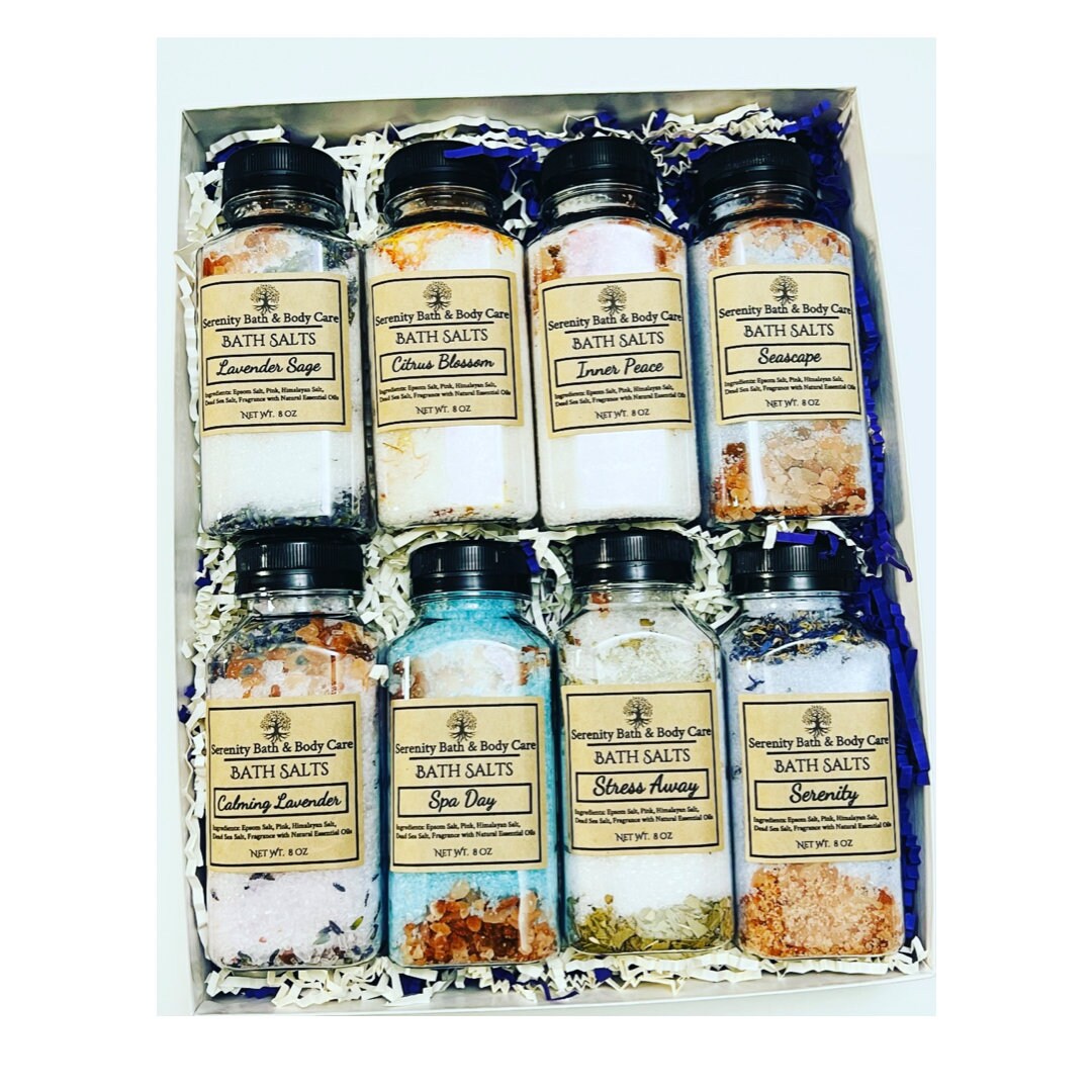 Deluxe Bath Salt Gift Box Pampering Bath Soak Set Thoughtful Self Care