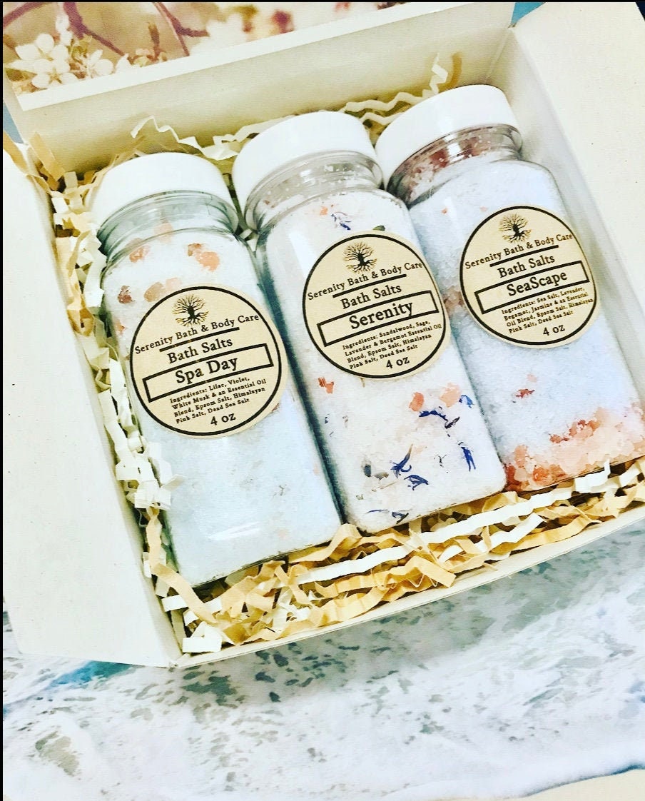 Bath Salts Set Spa Gift Box Bridesmaids Gift Wedding Etsy