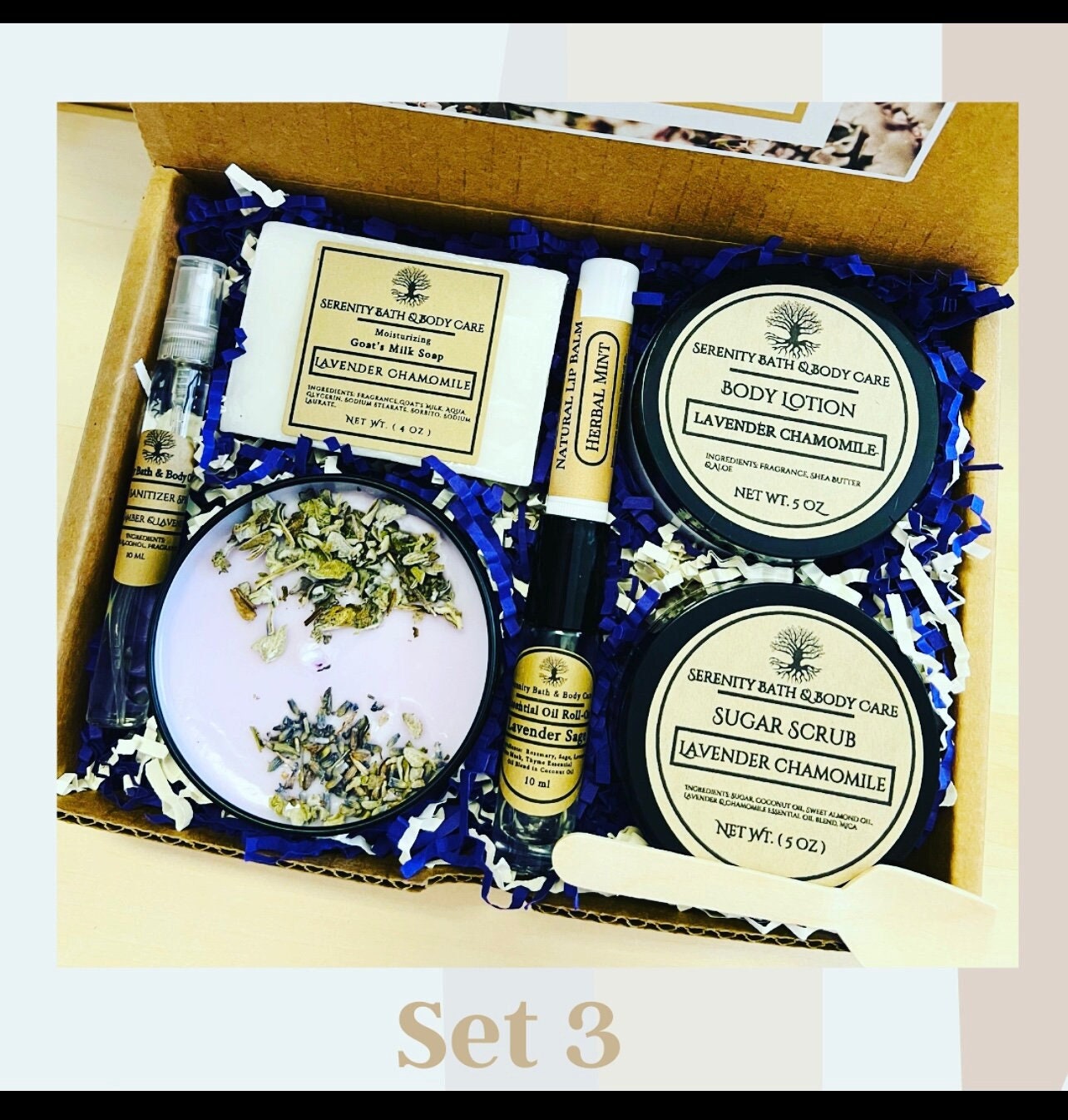Lavender & Chamomile Gift Box| Spa Gift Set| Relaxation Gift Set| Bir…