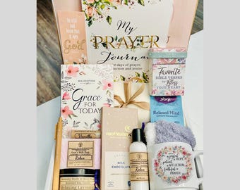 Christian Gift Box for Women – Prayer Journal Gift, Bible Verse Cards, Faith Based Gift for Mom, Friend, Teacher, Christmas Gift Set