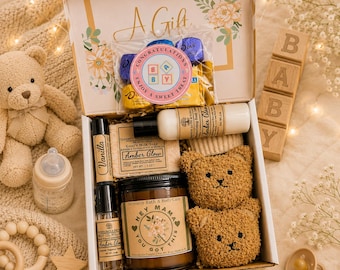 New Mom Gift Box – Pregnancy Gift Basket – New Mom & Baby Gift Set – Postpartum Care Package, Self Care Gift for New Mom, Expecting Mom Gift