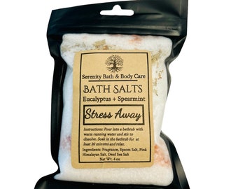 Bath Salts In a Bag| 4 oz Bath Soaks | Build a Box Add On| Stocking Stuffer| Christmas Gift| Spa Bath Gift