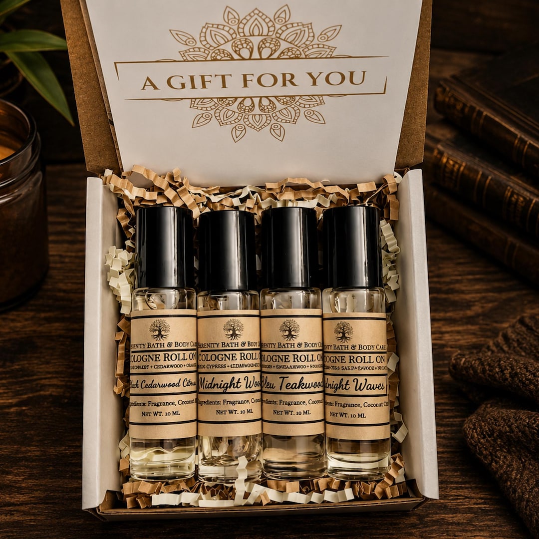 Men’s 4 Piece Cologne Roll on Gift Set – Birthday Gift, Christmas Gift ...