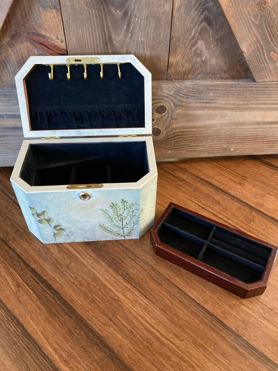 Vintage Hand Painted Sunflower Jewelry Box, Keeps… - image 10