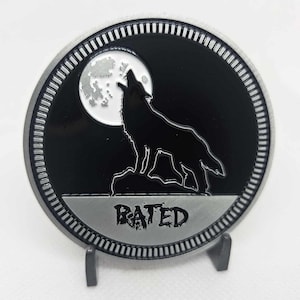 Howl at the Moon Wolf Rated - 2D Metal Alloy Enamel Filled Badge
