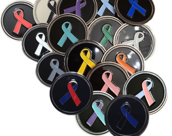 Awareness Ribbon - 2D Metal Alloy Enamel Filled Badge