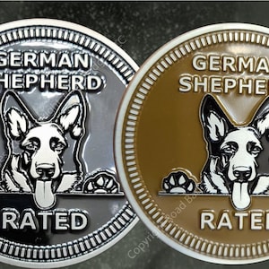 German Shepherd Rated - 2D Metal Alloy Enamel Filled Badge bild 1