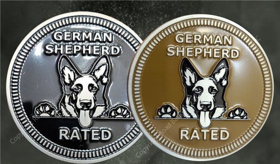 German Shepherd Rated - 2D Metal Alloy Enamel Filled Badge
