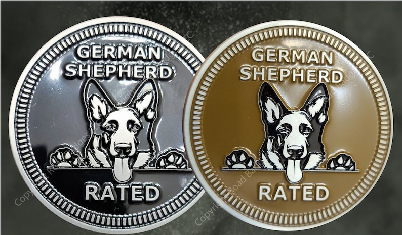 German Shepherd Rated - 2D Metal Alloy Enamel Filled Badge bild 1