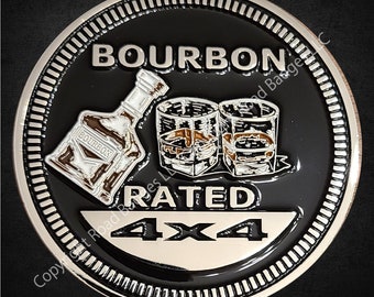 Bourbon Rated - 2D Metal Alloy Enamel Filled Badge